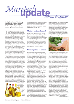 International Food Hygiene Microbial Update: Herbs and Spices