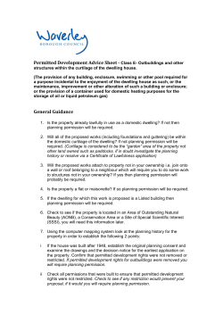 Permitted Development Research Advice Sheets