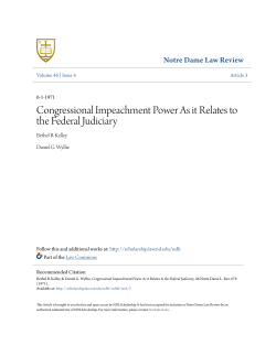 Congressional Impeachment Power As it Relates to the Federal