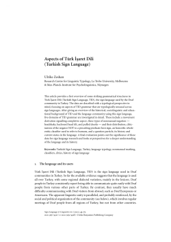 Aspects of T&uuml;rk İşaret Dili (Turkish Sign Language)