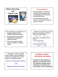 Redox Reactions and Voltaic Cells