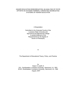 Desegregation in Higher Education