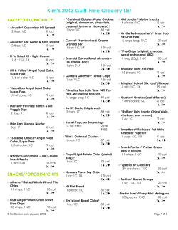 Guilt-Free Grocery List