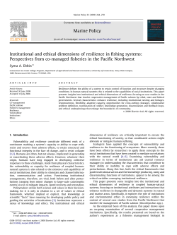 Institutional and ethical dimensions of resilience in fishing systems