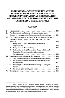 enhancing accountability at the international level: the tension