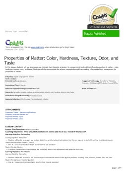 Properties of Matter: Color, Hardness, Texture, Odor, and