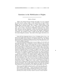 Emotions in the Mobilization of Rights - Harvard Civil Rights