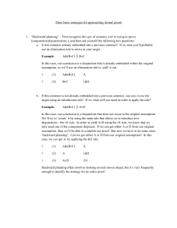 Three basic strategies for approaching formal proofs 1. &ldquo;Backward
