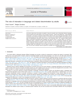 The role of intonation in language and dialect