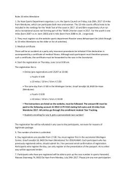 Rules 10 miles Wenduine 1. De Haan Sports Department