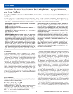 Association Between Sleep Bruxism, Swallowing