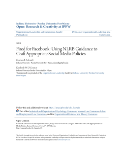 Fired for Facebook: Using NLRB Guidance to Craft