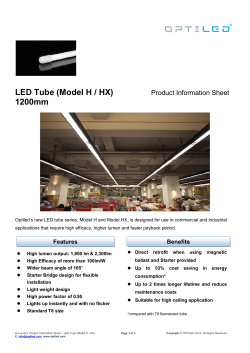 LED Tube (Model H / HX) 1200mm