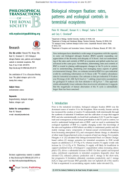 Biological nitrogen fixation: rates, patterns and ecological controls in