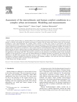 Assessment of the microclimatic and human comfort conditions in a