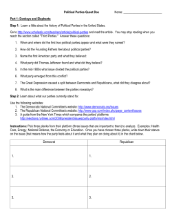 Political Parties Webquest