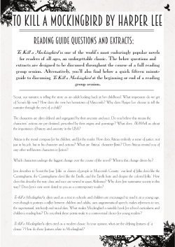 To Kill a Mockingbird BY HARPER LEE