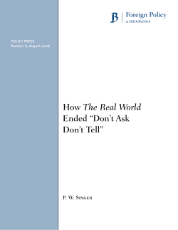 How The Real World Ended “Don`t Ask Don`t Tell”