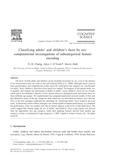 Classifying adults` and children`s faces by sex