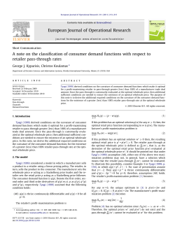 A note on the classification of consumer demand - DataPro