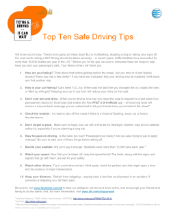 Top Ten Safe Driving Tips
