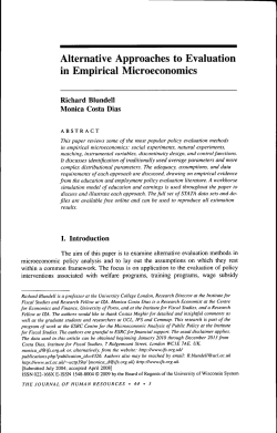 Alternative Approaches to Evaluation in Empirical Microeconomics