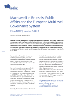 Machiavelli in Brussels - Public Affairs in European