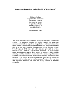 County Spending and the Implicit Subsidy to "Urban Sprawl" M