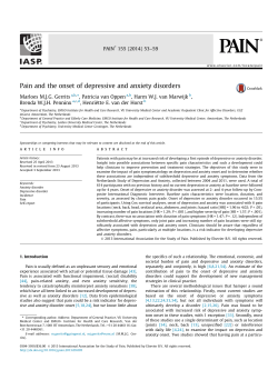 Pain and the onset of depressive and anxiety disorders
