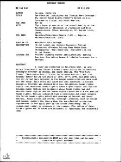 Presidential Initiatives and Foreign News