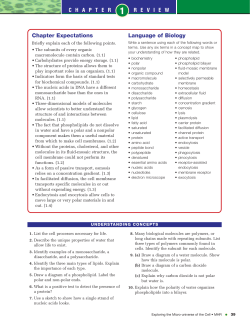 Chapter Expectations Language of Biology
