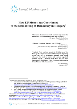 How EU Money has Contributed to the Dismantling of Democracy in