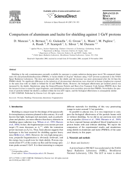 Comparison of aluminum and lucite for shielding against 1 GeV