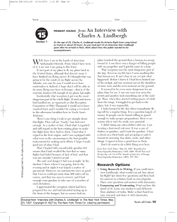 PRIMARY SOURCE from An Interview with Charles A. Lindbergh