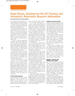 Hugo Chavez, Socialism for the 21st Century and Venezuela`s