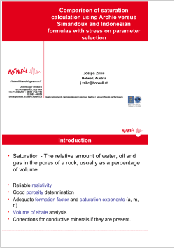 Comparison of saturation calculation using Archie versus