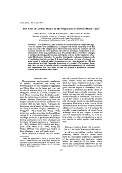 The Role of Cardiac Shunts in the Regulation of Arterial Blood Gases1