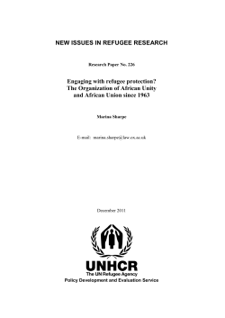 new issues in refugee research
