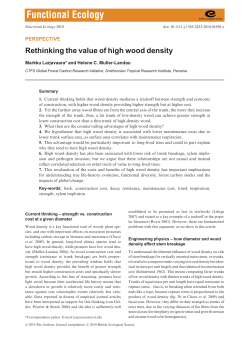 Rethinking the value of high wood density
