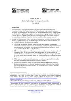Roma in Italy - Open Society Foundations