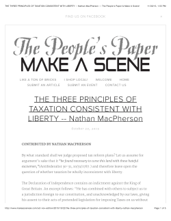 Three Principles of Taxation Consistent with Liberty
