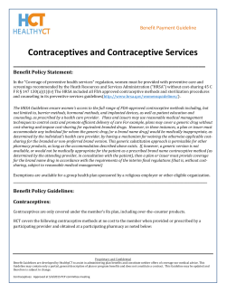 Contraceptives and Contraceptive Services