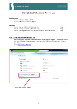 Sharing Outlook Calendars via Windows Live