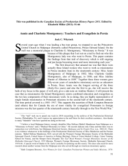 Annie and Charlotte Montgomery: Teachers and Evangelists in Persia
