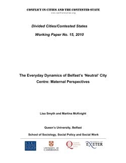 Divided Cities/Contested States Working Paper No. 15, 2010 The