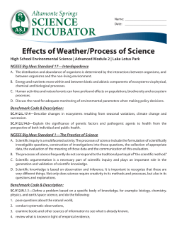 Effects of Weather/Process of Science