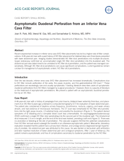 Asymptomatic Duodenal Perforation from an Inferior Vena Cava Filter