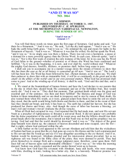 AND IT WAS SO - Spurgeon Gems