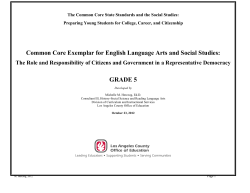 Common Core Exemplar for English Language Arts and Social