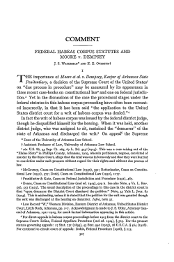 Federal Habeas Corpus Statutes and Moore v. Dempsey